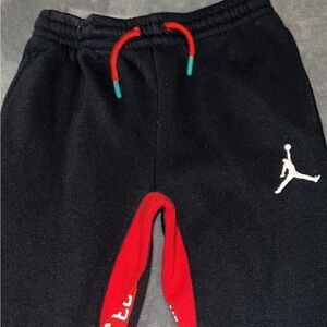 Jordan Kids Black Joggers with Red Accents